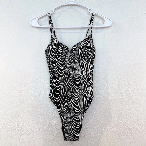 Jonathan Simkhai Animal Print One Piece Resortwear Designer Swimsuit XS NWT - Picture 2 of 11